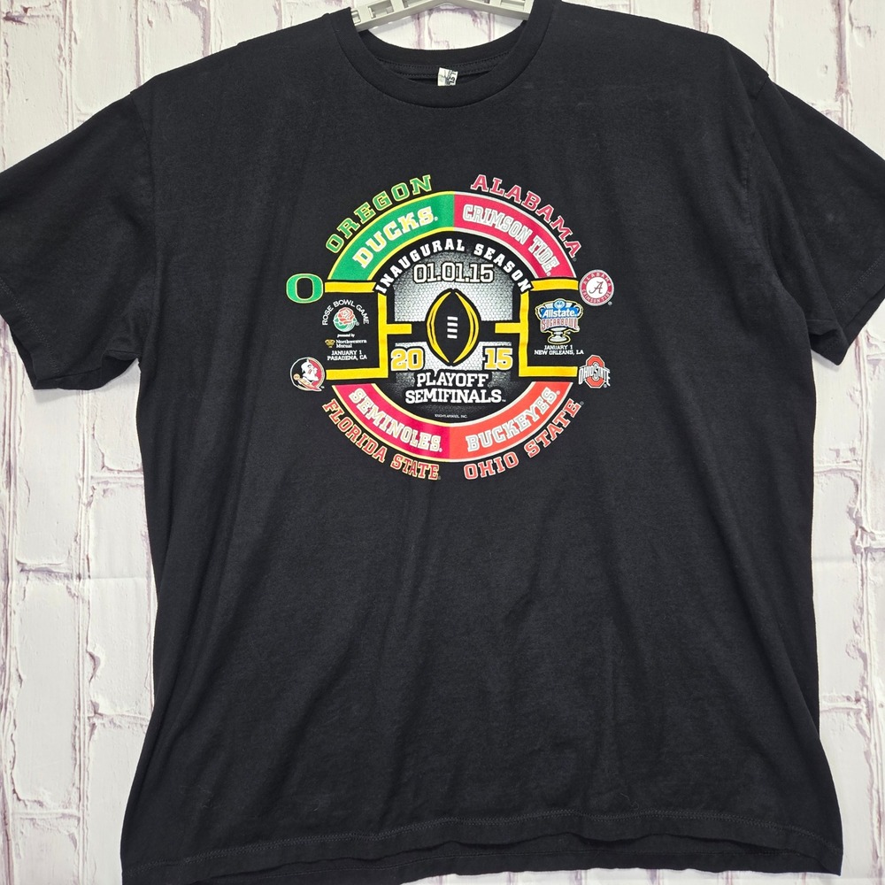 NCAA TShirt Black 2015 OSU Oregon Alabama College Football Playoff Mens 2XL